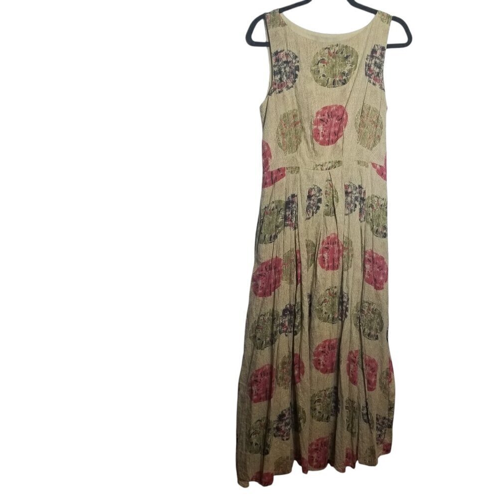 Wayward Fancies Brown Circular designs eShakti Cotton Mid/Maxi Boho Dress Sz 8